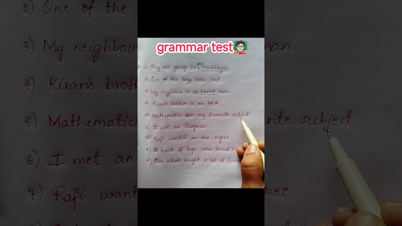 #grammar test 🧑🏻‍🏫#simple grammar test#common errors in a sentence 😔