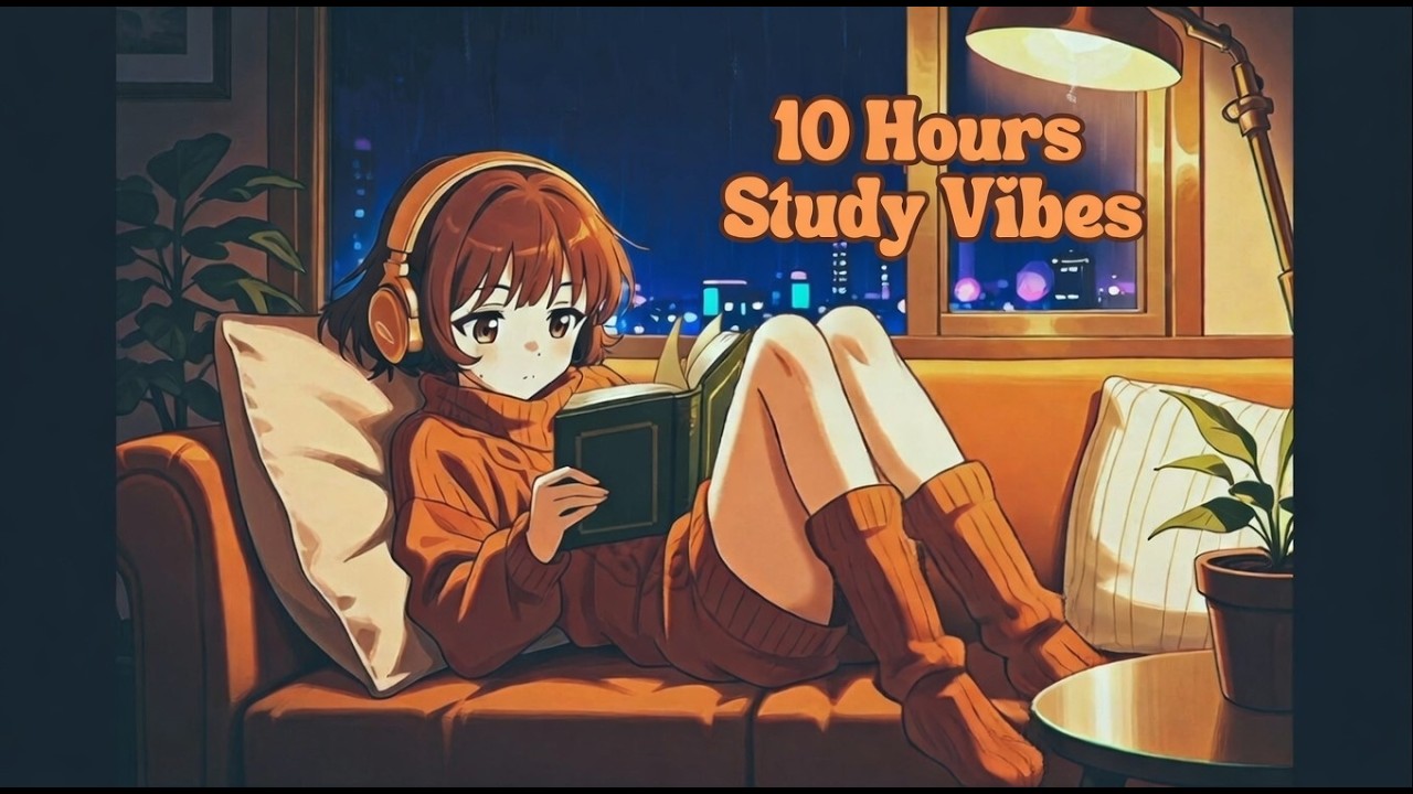 10 Hours Cozy Lofi Girl Study Session | Pop-Chill Beats & Focus Vibes