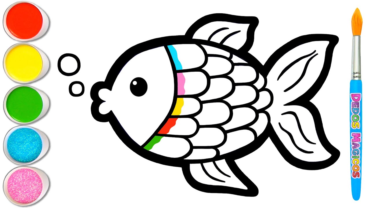 Dibujemos y Coloreemos un Lindo Pez y Más Imágenes del Mar 🌊🐟🐢🌊 Animales Marinos #87