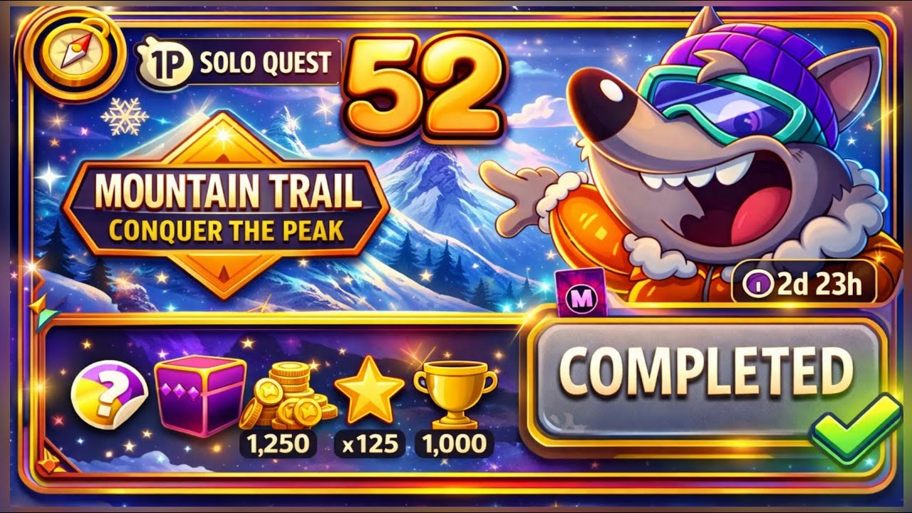 Mountain trail solo challenge|solo quest 52 |match masters