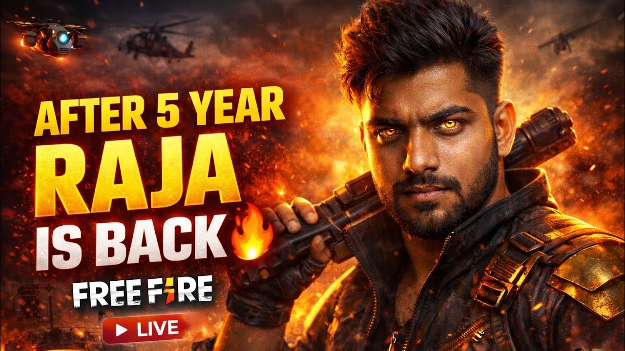 After 5 year's Raja is back 🔥| Free fire live ✨ #freefire #live