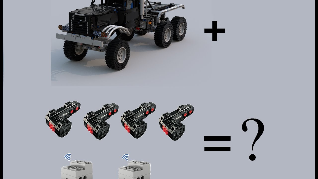 lego massive 6x6 trial truck with 4 rc motors