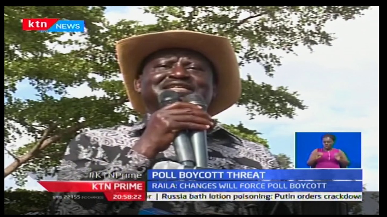 KTN Prime: CORD Leader Raila Odinga hints at 2017 General Election boycott if laws are changed