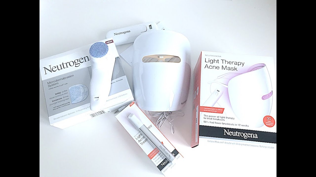 IHERB: Neutrogena Microdermabrasion System, Light Therapy Mask, Acne Spot Treatment - Видео обзор