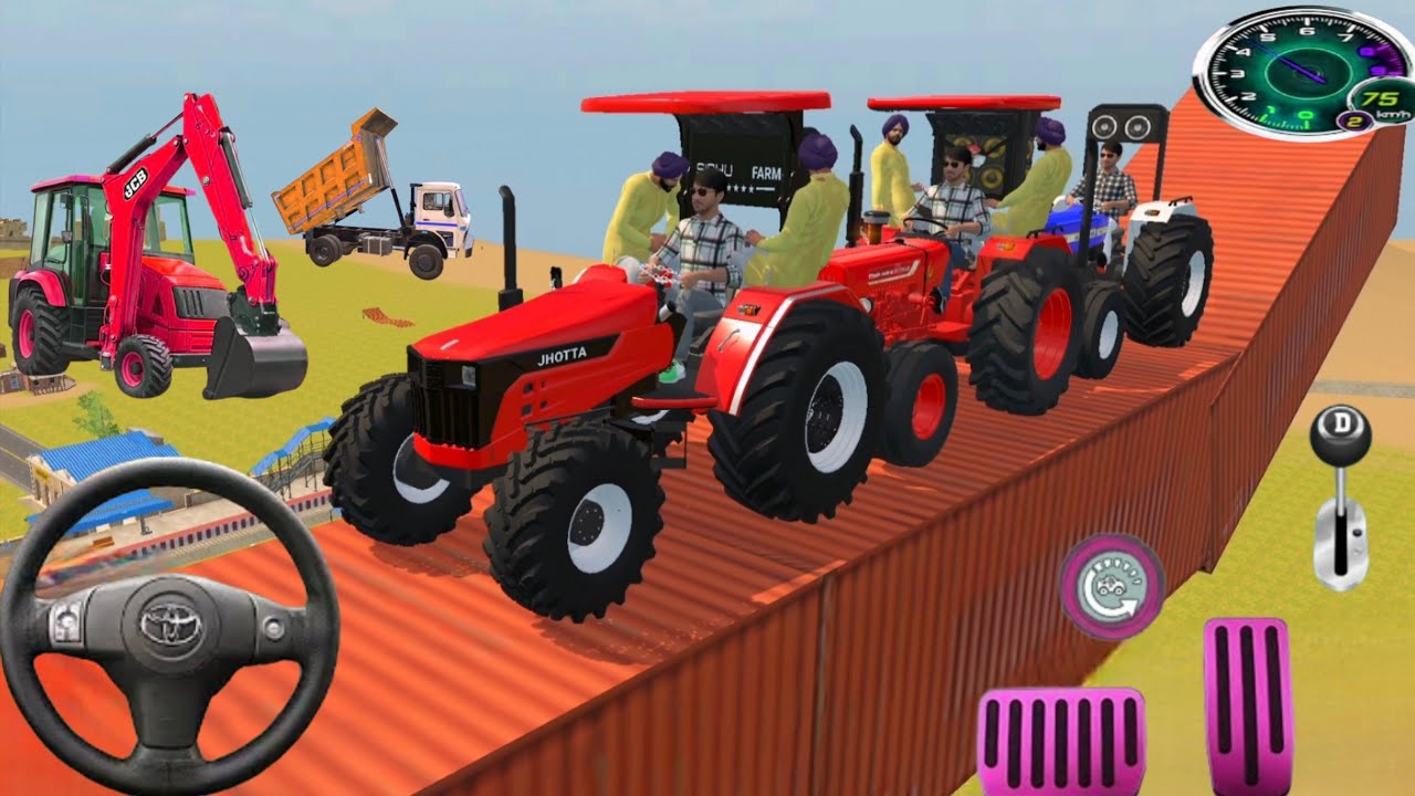 🚩📌Часть 308 #Индия #3D #игры Тракторы загружены в большой грузовик /: Испытание тяжелой погрузки ...
