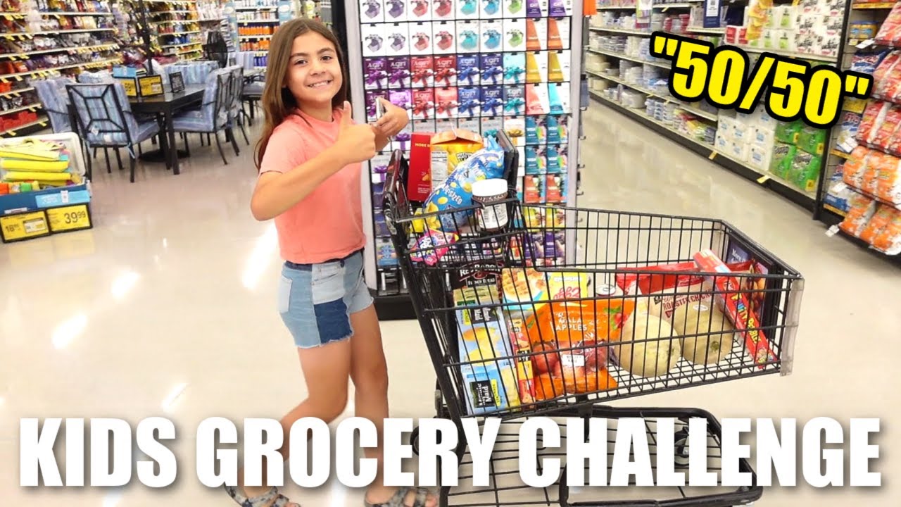 KIDS GROCERY SHOPPING CHALLENGE | Letting our 11-YEAR OLD KID SHOP FOR FAMILY GROCERIES 
