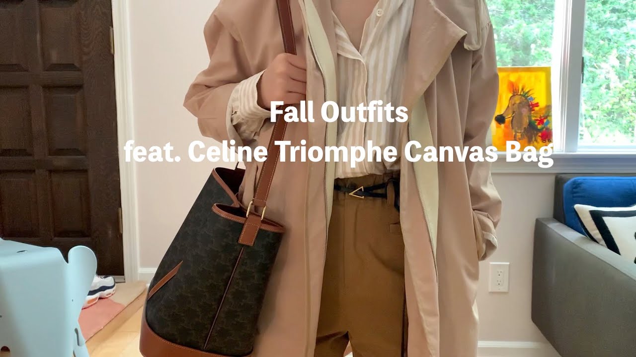 셀린느 트리오페 캔버스 버킷백으로 가을 아웃핏 스타일링하기! FALL OUTFITS WITH CELINE TRIOMPHE CANVAS BAG