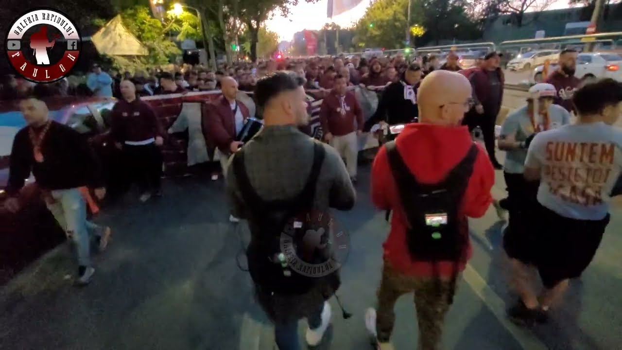 🔥 Corteo Rapid 19.10.2025 spre Arena Națională - Mii de rapidiști invadează străzile!