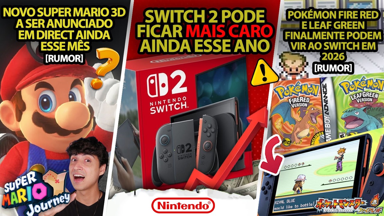 Novo Super Mario 3Danunciado em Direct ainda esse mês! [Rumor] | Switch 2 Mais Caro ainda em 2026!?