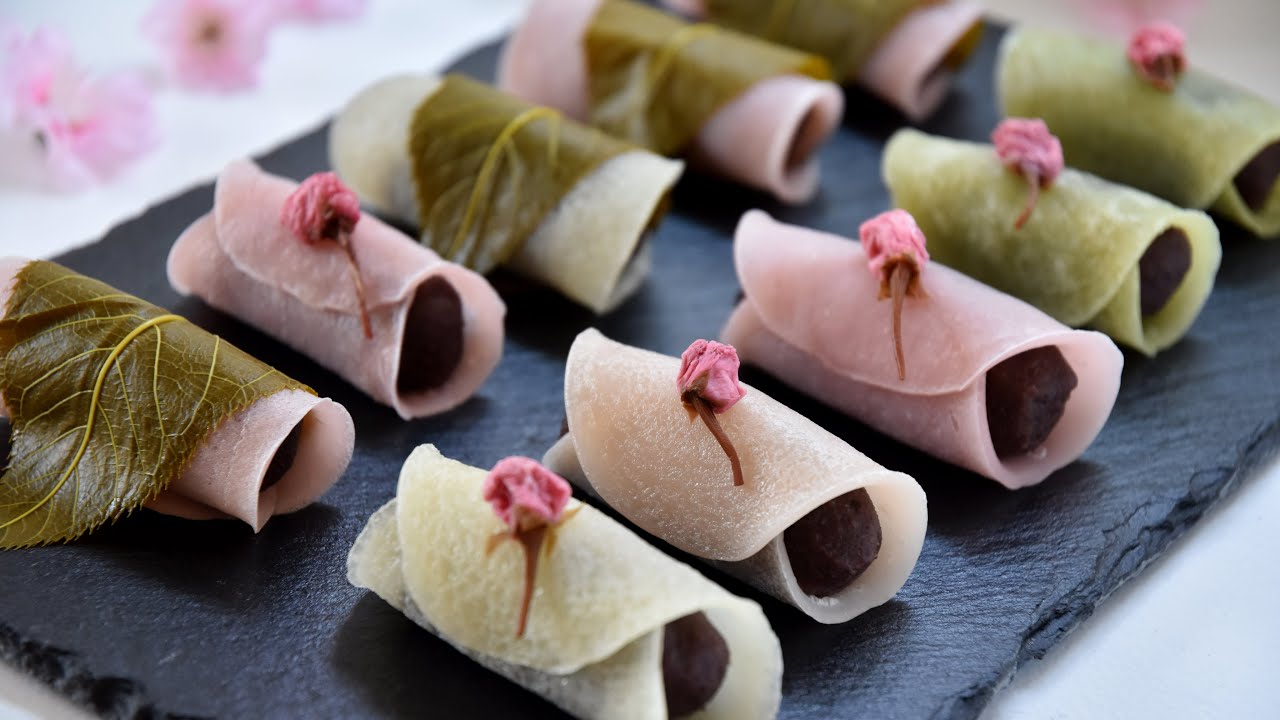 【フライパンで簡単】桜餅の作り方☆初めてでも簡単🌸三色の桜餅のレシピ☆関東風桜餅を三色にアレンジ!翌日もしっとりモチモチの美味しい桜もち!
