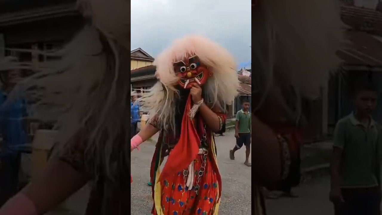 full video 👆Nepali culture newari lakhe Dance @Atinavlogs #youtubeshorts #shorts
