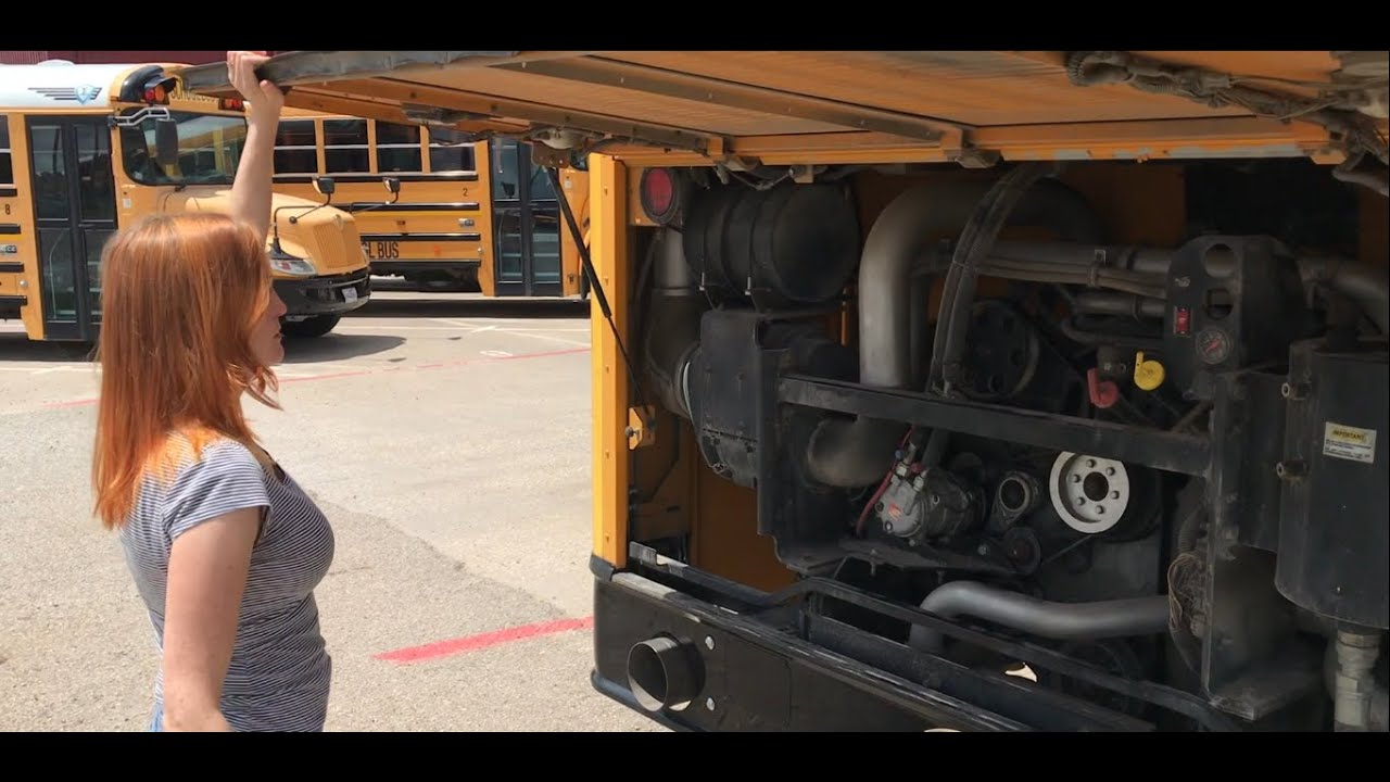 Pre-Trip Engine Components on Rear Engine School Bus