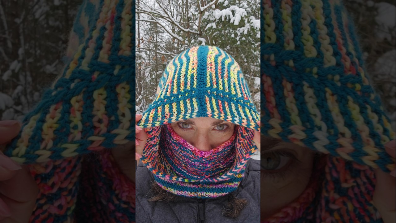 Cowltopus, a knit hooded cowl & balaclava also has an option for ribbing instead of brioche! #knit