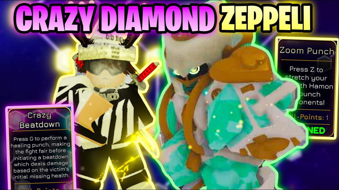 [YBA] Crazy Diamond Zeppeli Hamon is a BEAST...