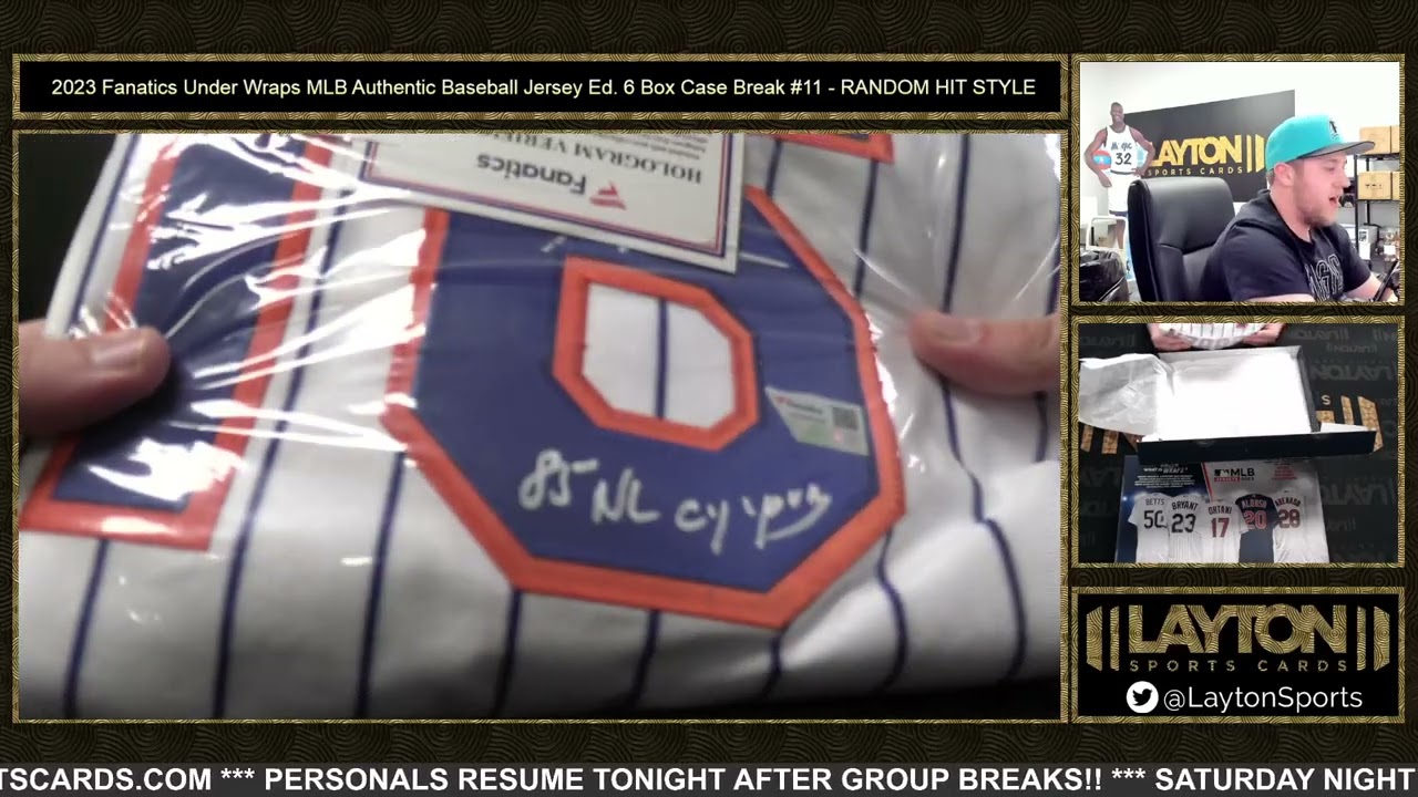 2023 Fanatics Under Wraps MLB Authentic Baseball Jersey Ed  6 Box Case Break #11   RANDOM HIT STYLE