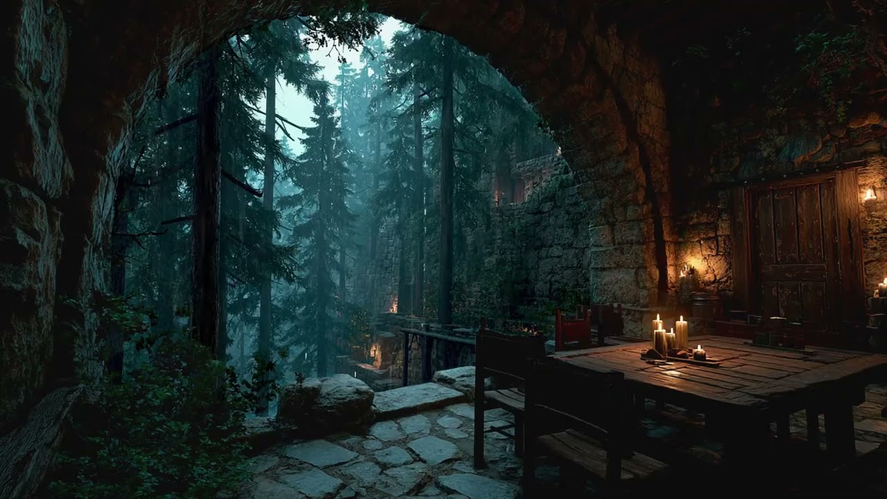 Medieval Castle in the Rain 🌧️🏰 Tranquil Rainfall Ambience for Sleep, Focus and Meditation