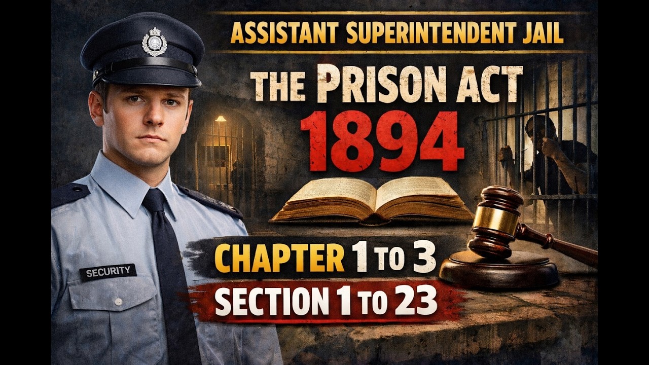 Assistant Superintendent Jail | The Prison Act 1894 | Chapter 1–3  Section 1–23 Complete Explanation