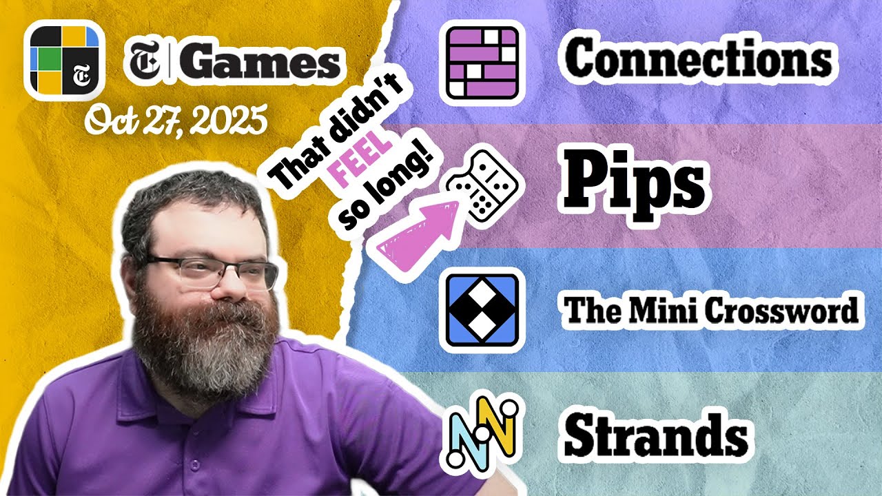 NYT Connections, Pips, Mini Crossword, and Strands | Oct 27, 2025