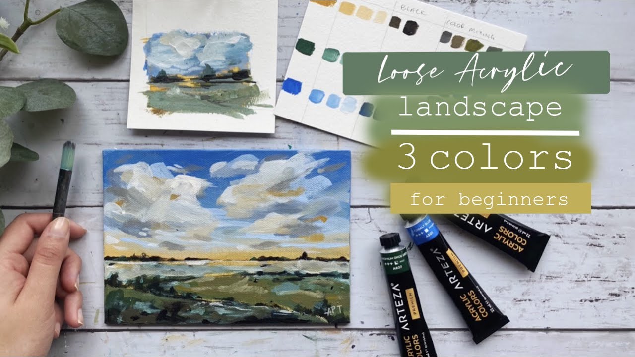 Easy Acrylic Painting | Loose Landscape Painting | Abstract Painting for Beginners