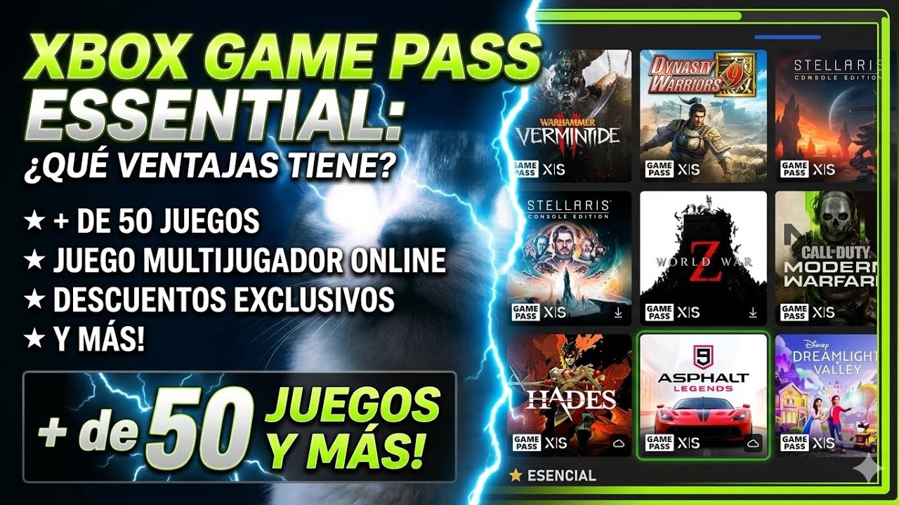 Que ventajas tiene el XBOX GAME PASS ESSENTIAL + de 50 JUEGOS Y MASSS!! 
