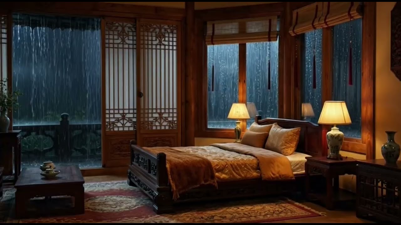 Heavy Rain and Thunder Sounds | 10 Hours Bedroom Window for Deep Sleep