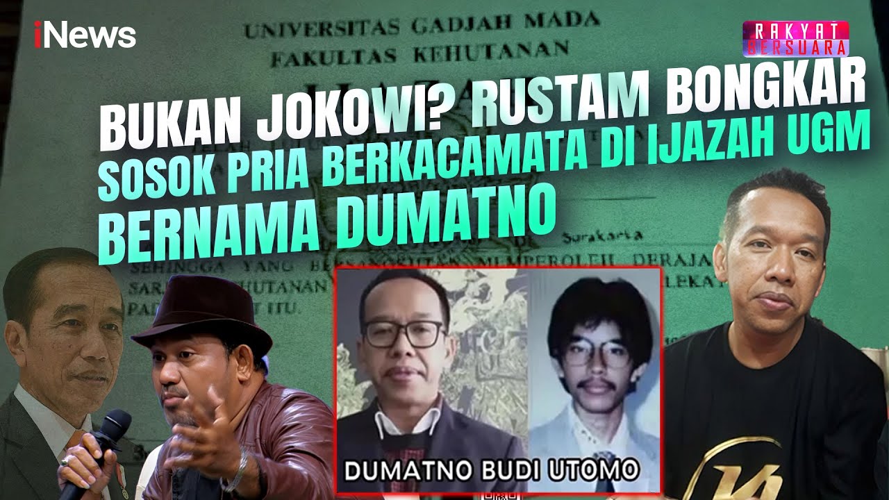 Bukan Jokowi? Rustam Bongkar Sosok Pria Berkacamata di Ijazah UGM Bernama Dumatno