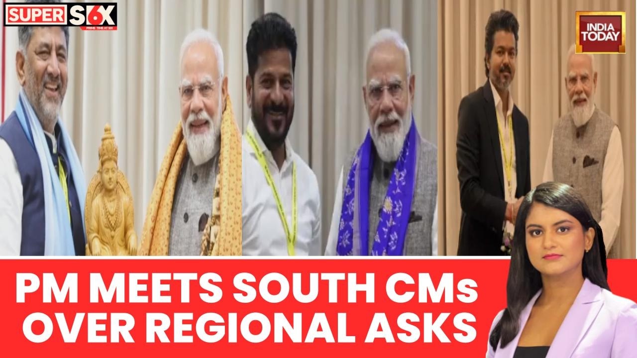 PM Modi Meets Southern CMs- Vijay, DKS, & Revanth Post NITI Aayog To Discuss Key Regional Demands