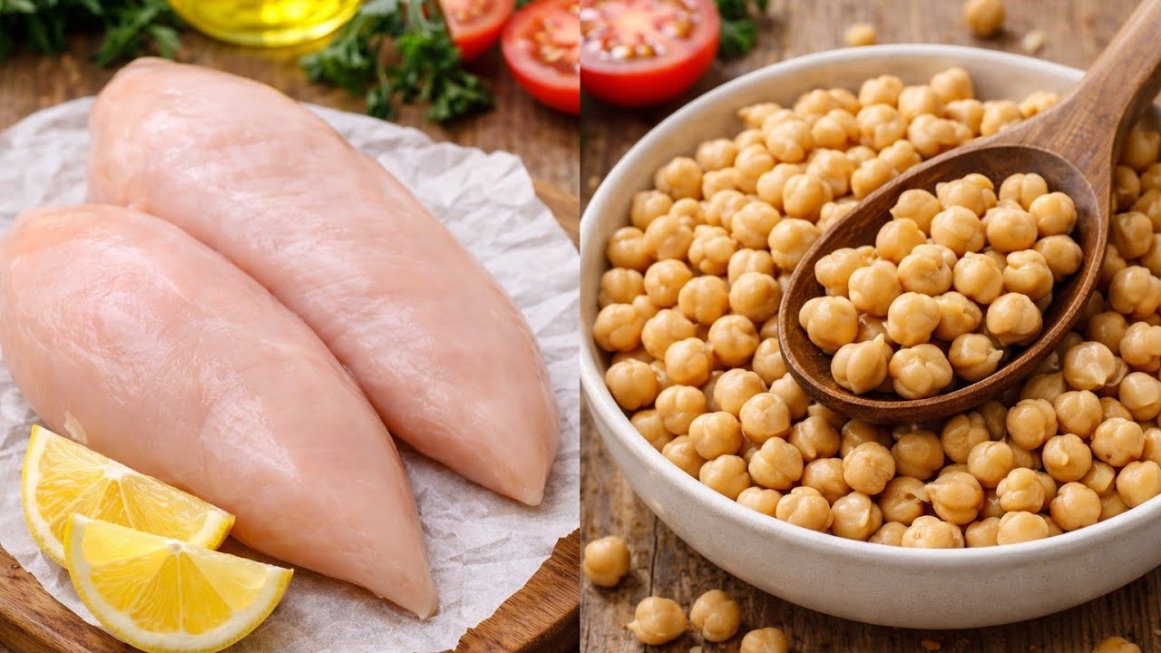 Этот ужин из курицы и нута получается очень простым и вкусным!