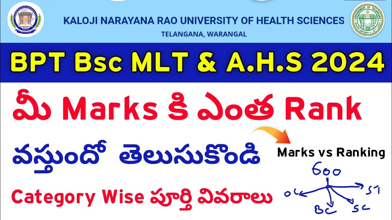 KNRUHS 2024 BPT B.sc MLT & A.H.S  Marks vs Ranking Process