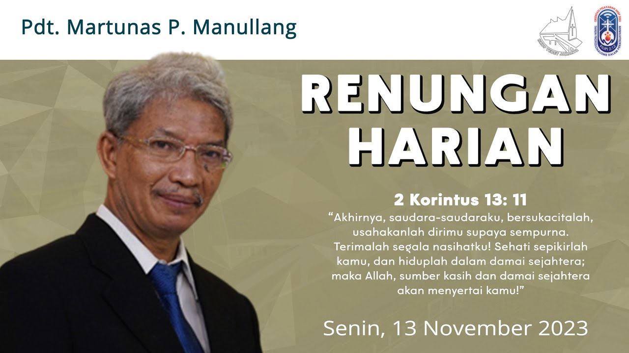 Renungan Harian Gereja HKBP Ressort Tebet - Senin, 13 November 2023
