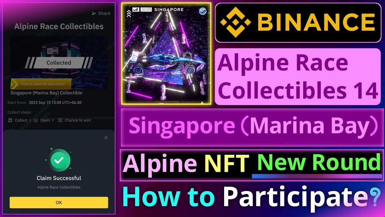 Binance Alpine Race Collectibles 14 NFT || Singapore Marina Bay Collectible || How to participate