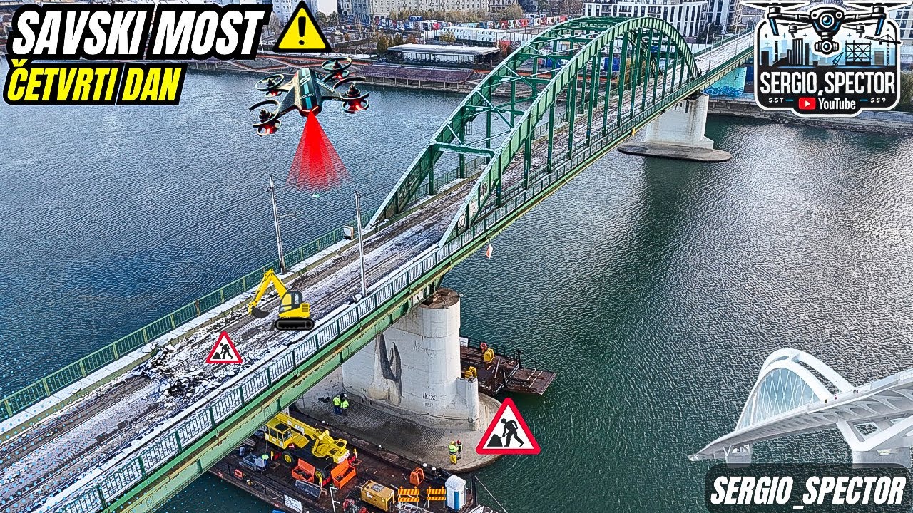 SAVSKI MOST BEOGRAD SKIDANJE ASFALTA I TROTOARA, Blok 18, Kružni tok UŠĆE i BG na Vodi #beograd
