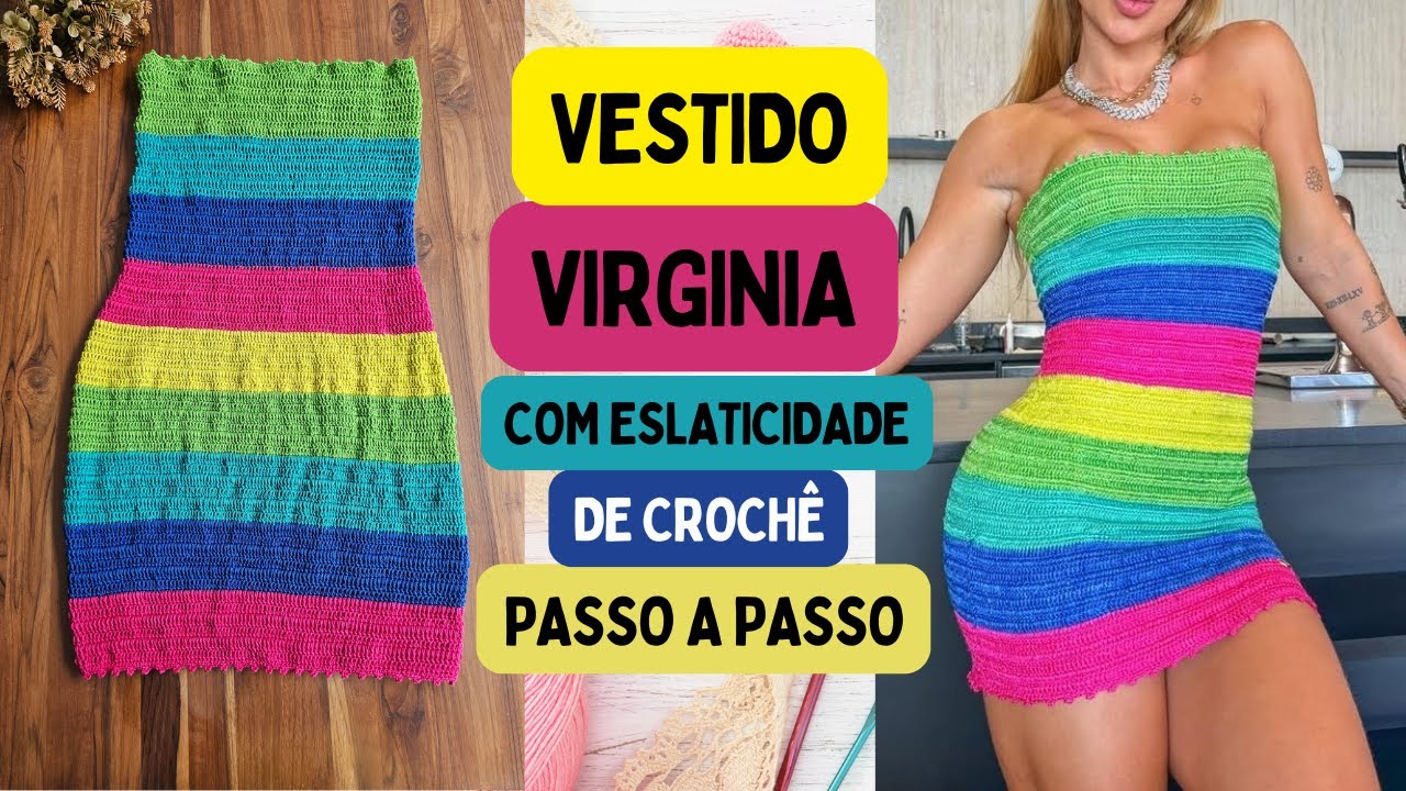 Vestido Virginia, Abre Ala em crochê / Vestido crochê - Passo a passo
