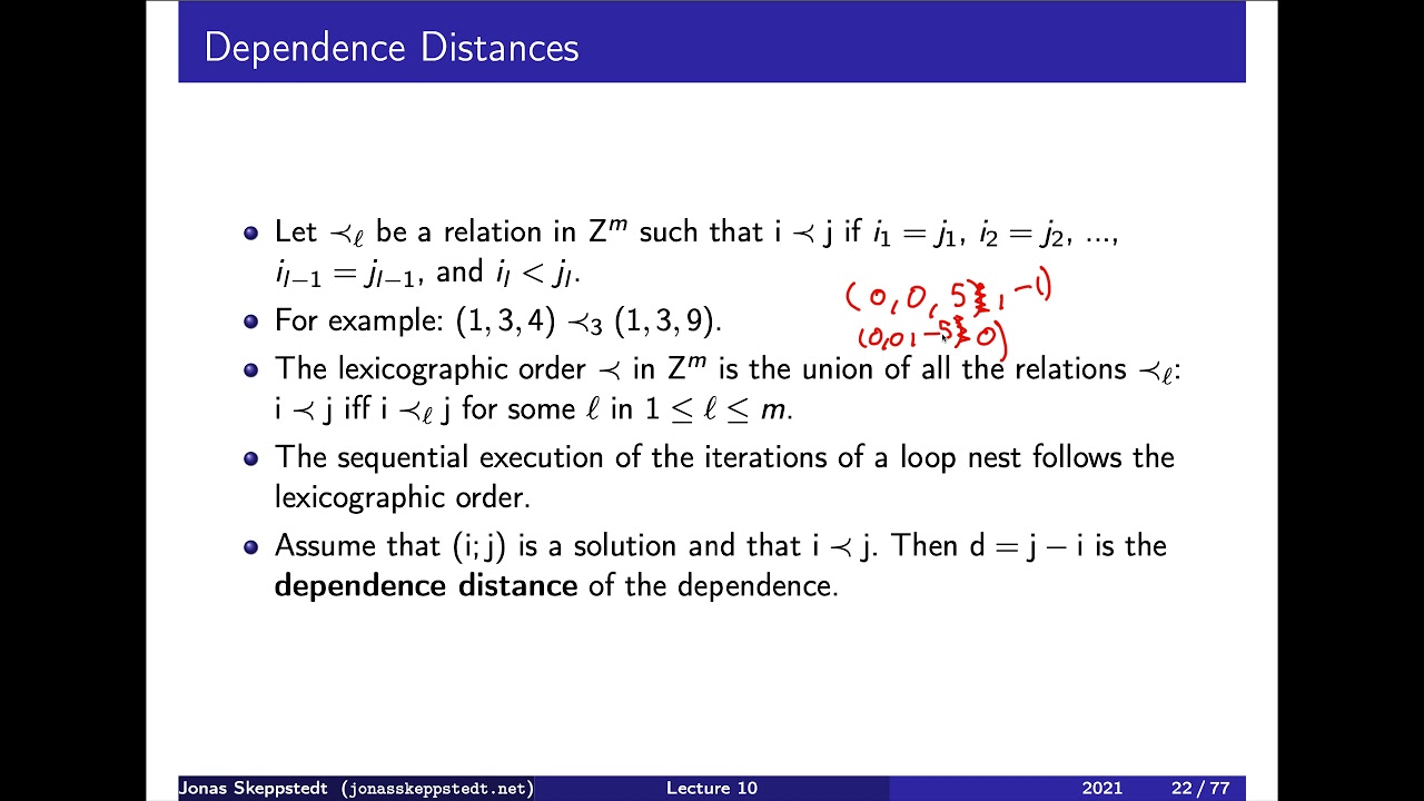 EDAN26 F10 / 5: Dependence distance and the GCD Test (level 4)