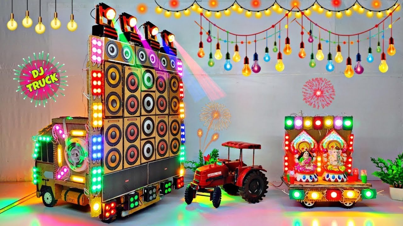 Mini Dj Truck loading At-New Home by cardboard making dj truck and light dj toy eicher dj Big dj