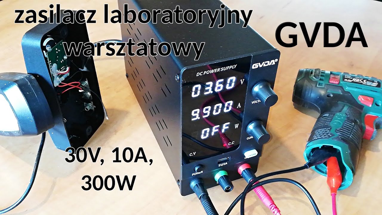 GVDA zasilacz impulsowy laboratoryjny warsztatowy, zasila wiertarko wkrętarki, elektronikę # 300W