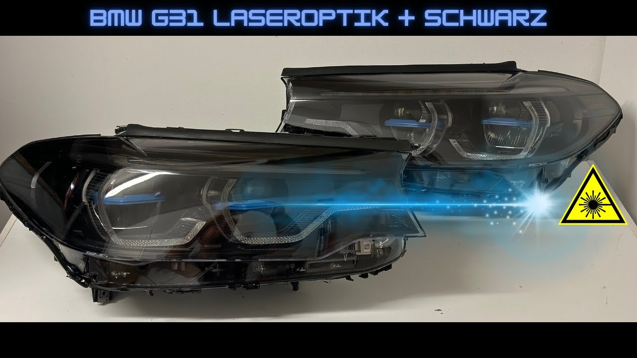 BMW 5er G31 Scheinwerfer Lackierung Schwarz + Laseroptik & Neue Gläser | Tobi3C