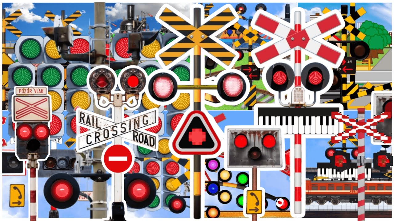 【踏切アニメ】FUMIKIRI  踏切  Part 2 Kumpulan vidio palang pintu kereta api panjang montage Train and sign !