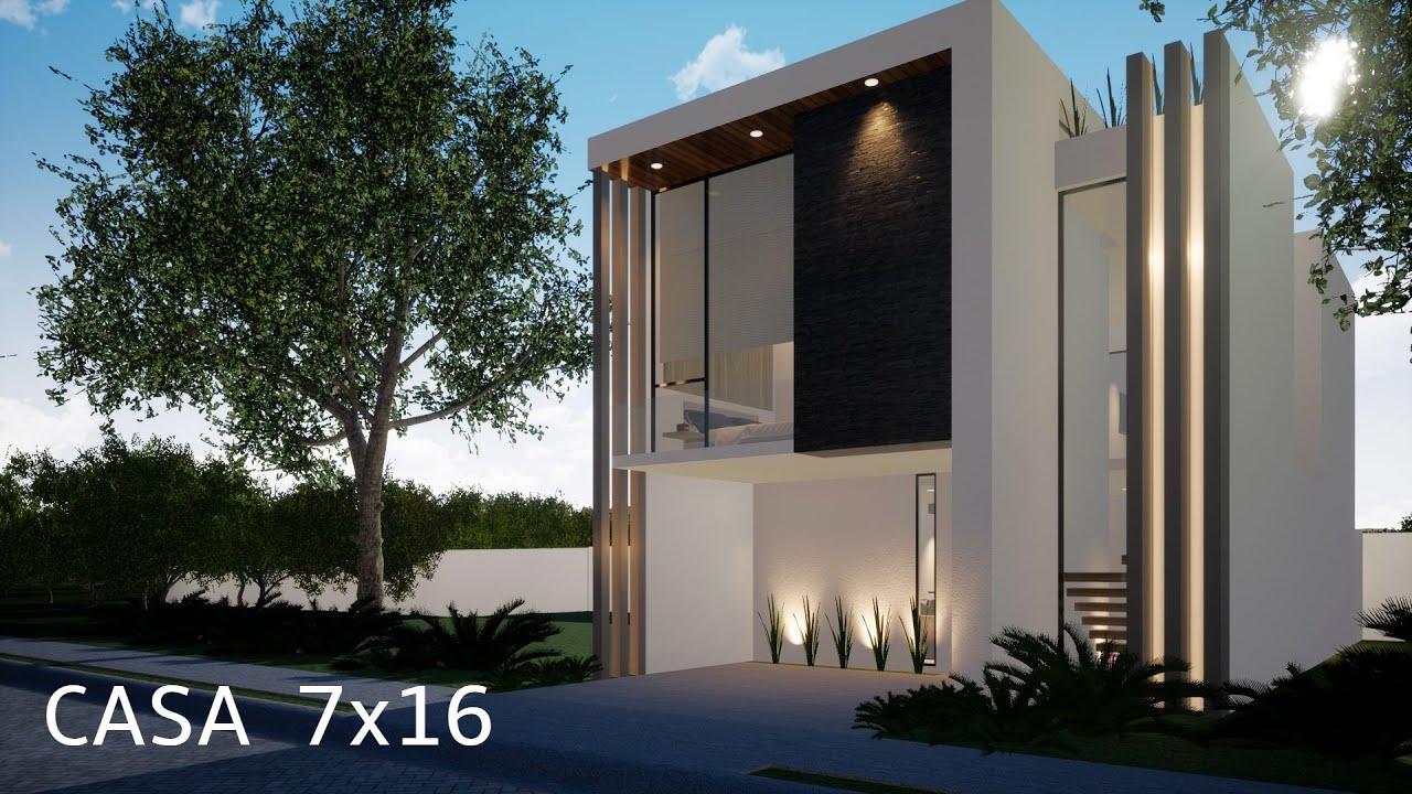 CASA 7x16 MTS CON 4 RECÁMARAS Y JARDÍN INTERIOR | HOUSE 7X16 MTS Recorrido virtual 3D