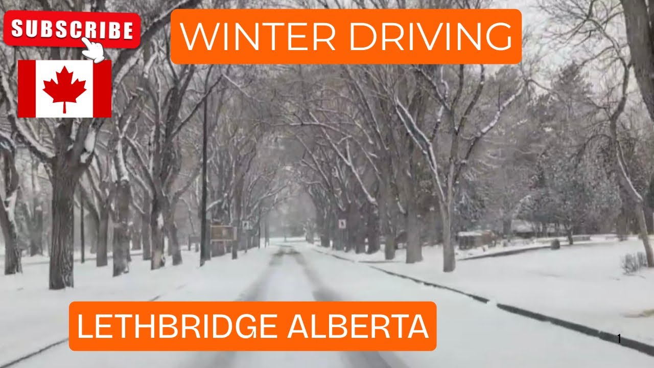 HENDERSON PARK DRIVE LETHBRIDGE ALBERTA CANADA | WINTER DRIVING LETHBRIDGE 
