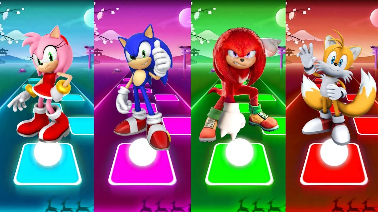 AMY ROSE  🆚  SONIC 🆚 KNUSCLES 🆚 TAILS | Tiles Hop Sedm rush
