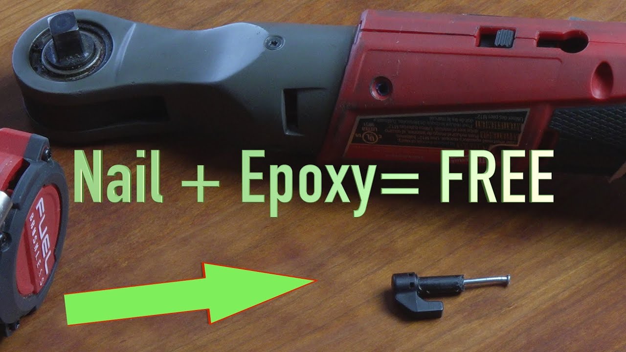 Milwaukee 3/8 Fuel M12 Ratchet Trigger Switch Repaired for FREE with a nail and some epoxy