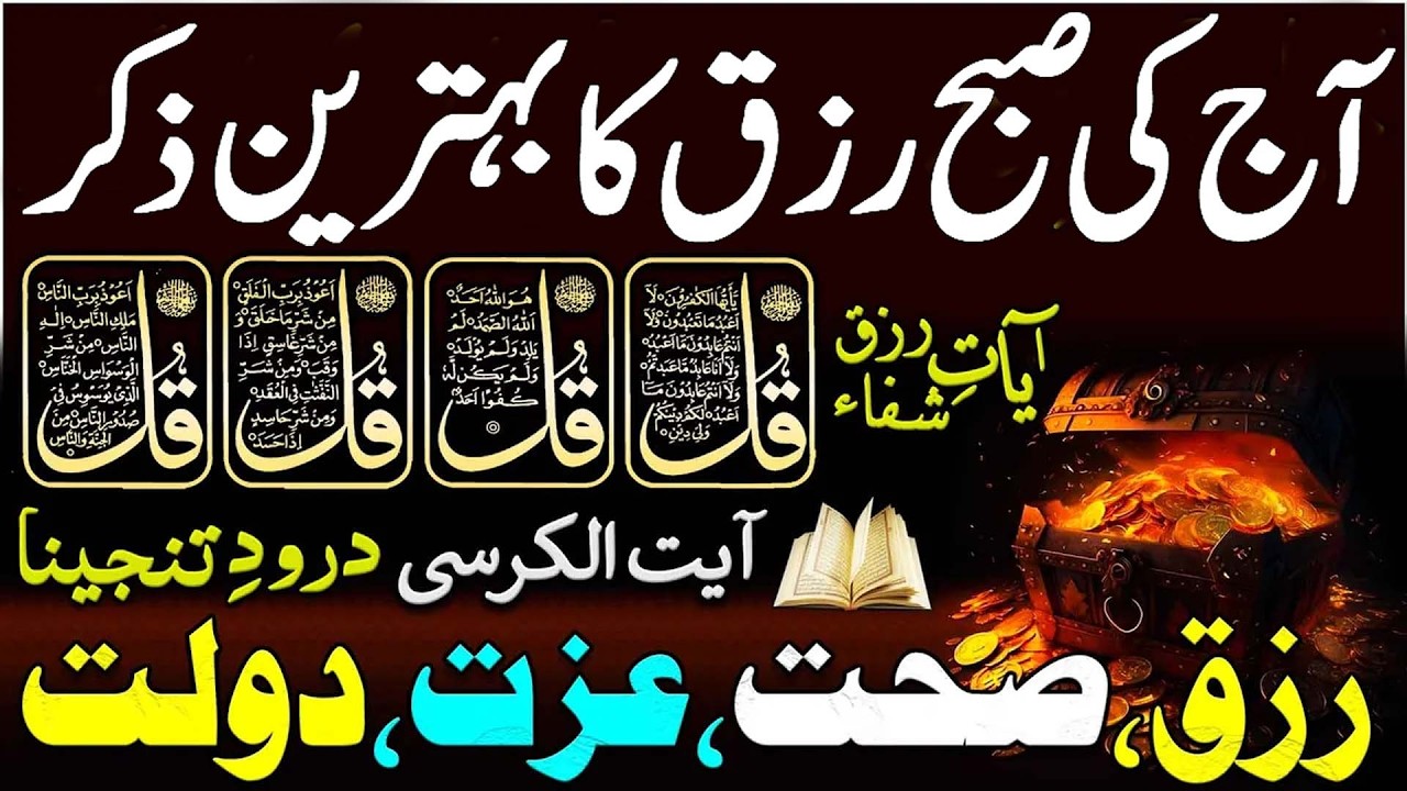 Morning Wazifa | Morning Dua | 4 Qul | Ayat ul Kursi | Durood | Adhkar Us Subha | Dua For Rizq