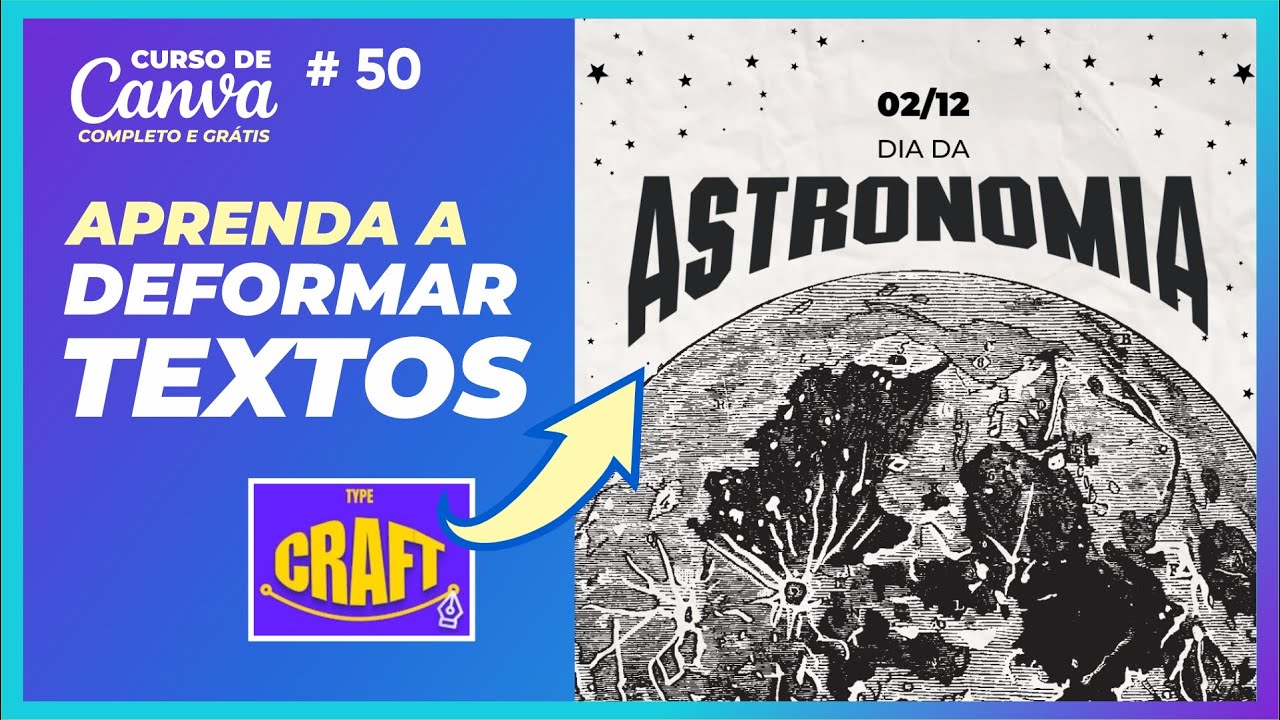 Como deformar textos no Canva fácil - Typecraft (Curso de Canva Grátis)