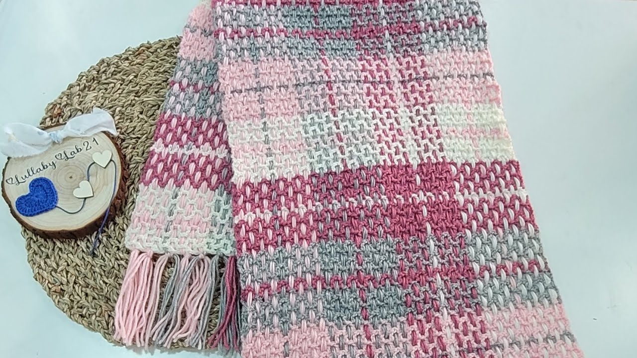 Sciarpa tartan all'uncinetto - tutorial - LullabyLab21