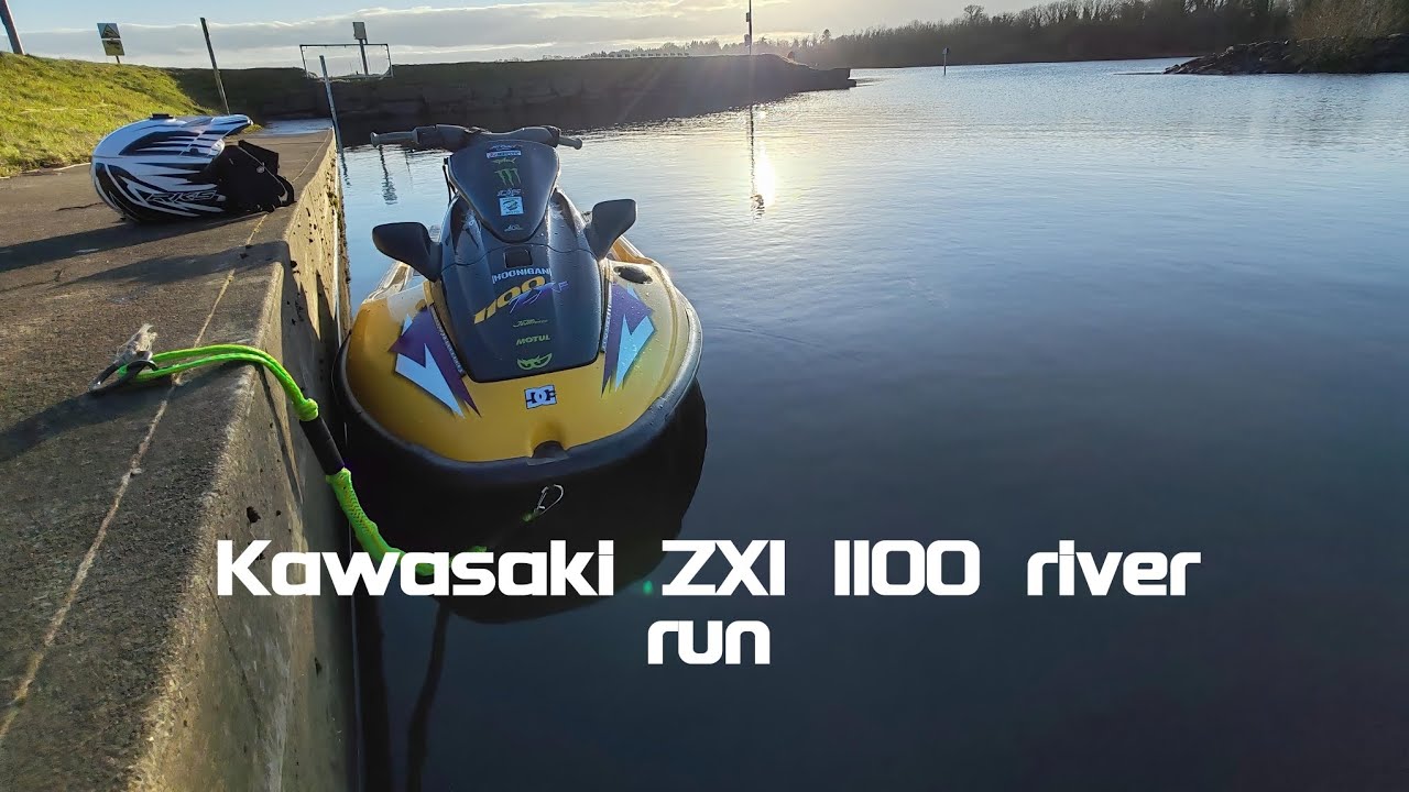 Winter river run on the Kawasaki 