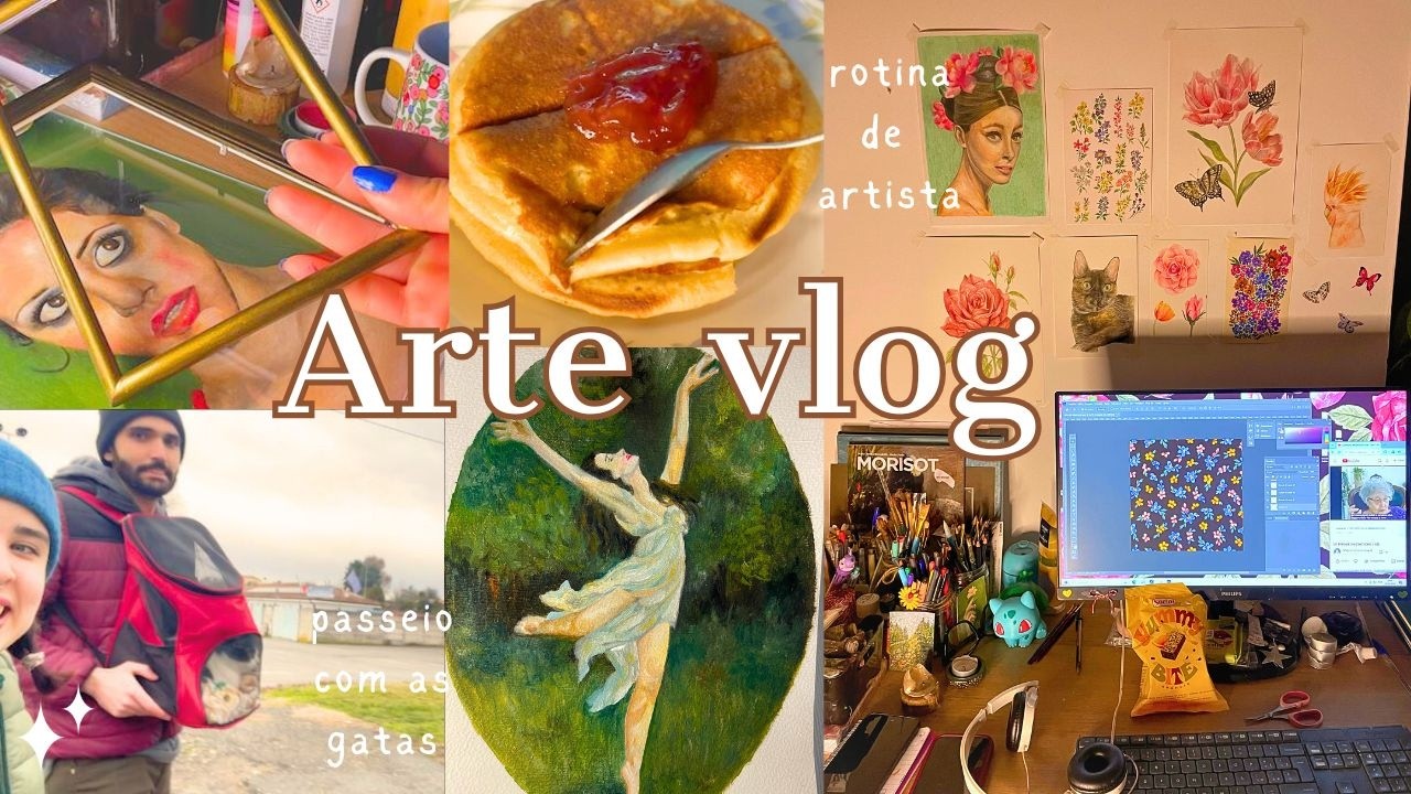Artista vlog: Um dia na minha vida, rotina real 🌸🎨