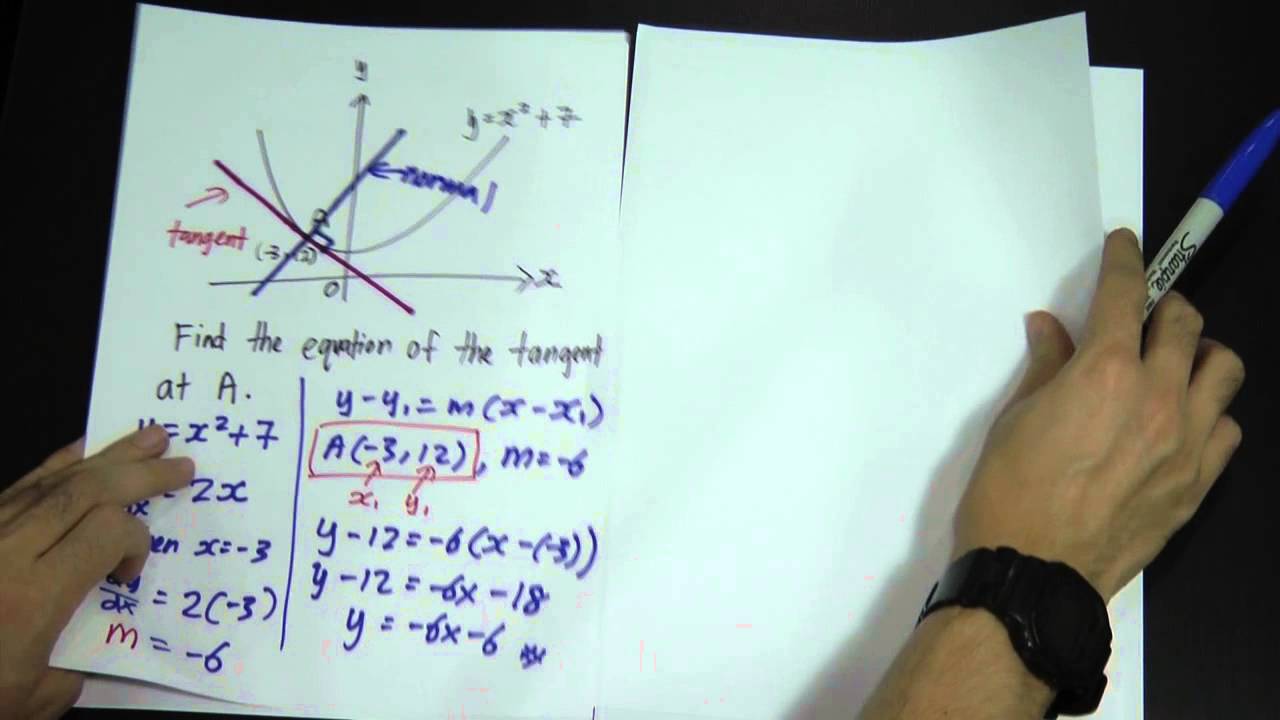 Add Math - Form 4- 3 steps to get Equation of Tangent and Normal