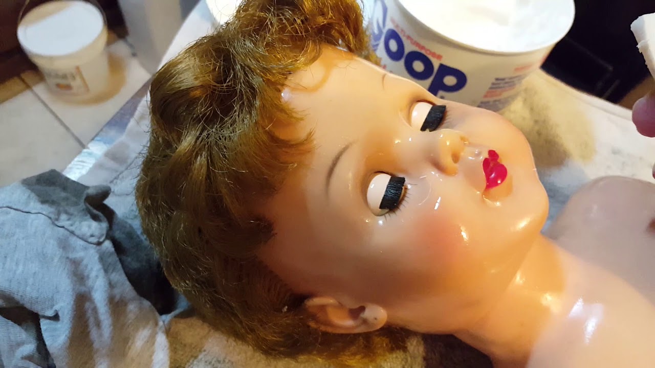 1950s doll restoration and restyle clean up