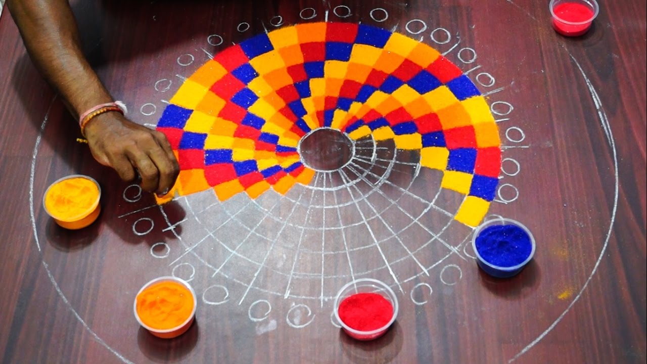 Easy Rangoli Checks Design Simple steps | Sankranthi Rangoli Special Designs 2021 | Indian Rangoli
